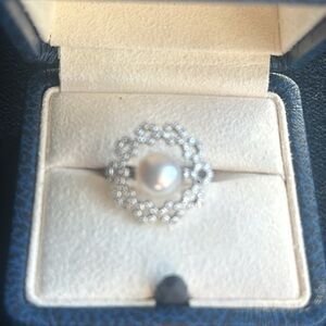 Mikimoto Lace Collection Ring| Diamond and Pearl| 80mm D-O 32